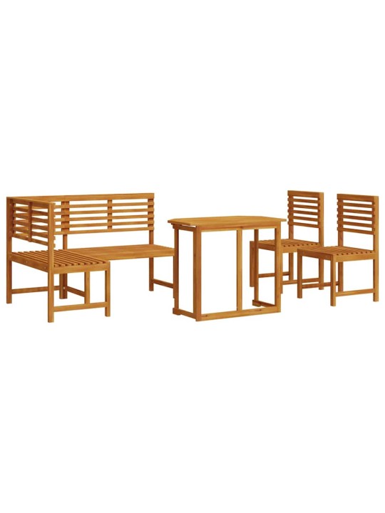 Dārza sola komplekts 4 pcs brūna akācijas masīvkoks