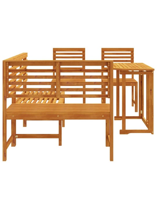 Dārza sola komplekts 4 pcs brūna akācijas masīvkoks