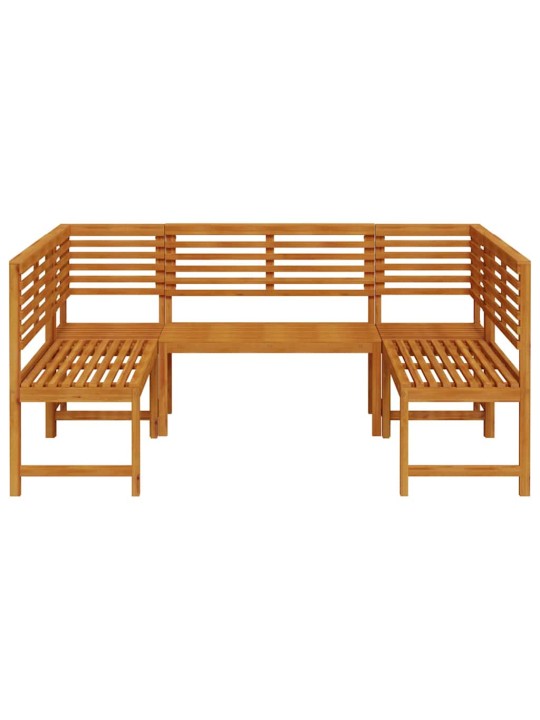 Dārza sola komplekts 5 pcs brūna akācijas masīvkoks