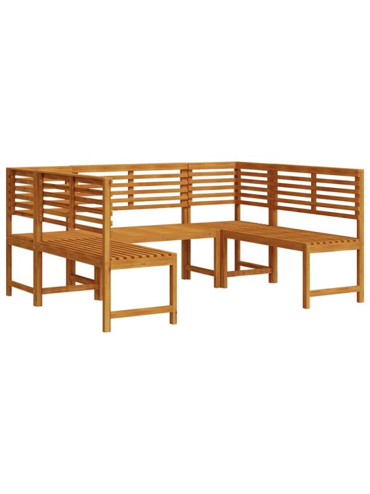 Dārza sola komplekts 5 pcs brūna akācijas masīvkoks