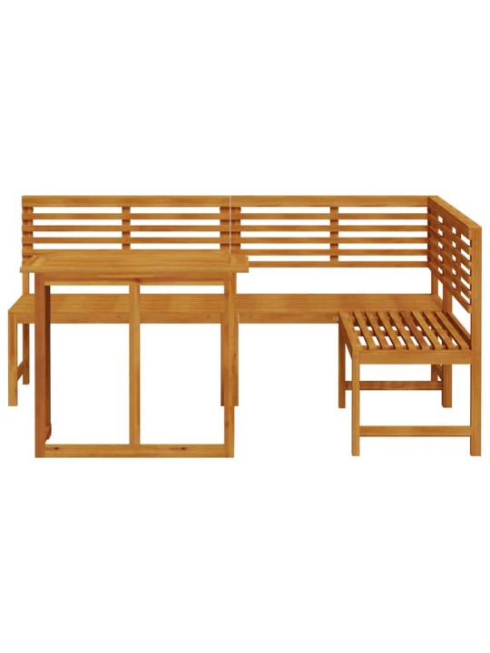 Dārza sola komplekts 3 pcs brūna akācijas masīvkoks