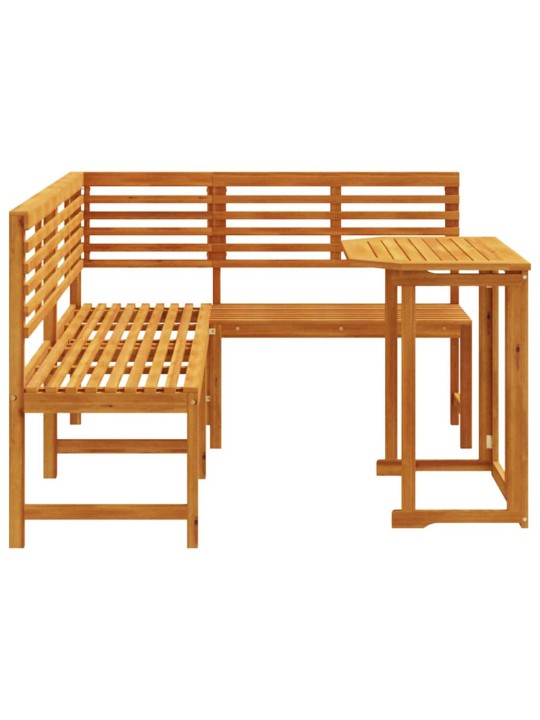 Dārza sola komplekts 3 pcs brūna akācijas masīvkoks
