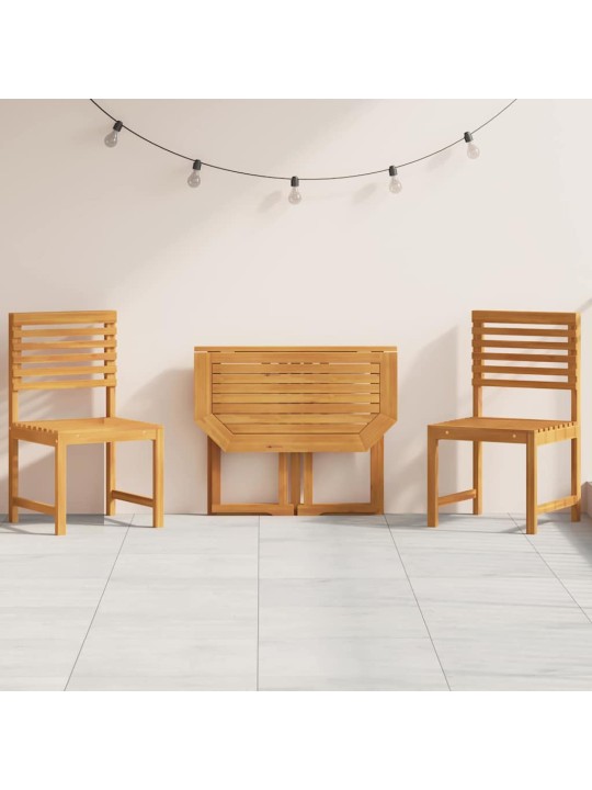 Dārza bistro komplekts 3 pcs brūna akācijas masīvkoks
