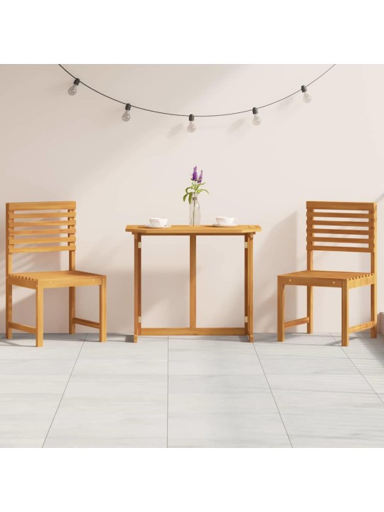Dārza bistro komplekts 3 pcs brūna akācijas masīvkoks