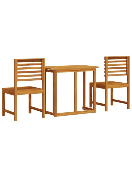 Dārza bistro komplekts 3 pcs brūna akācijas masīvkoks
