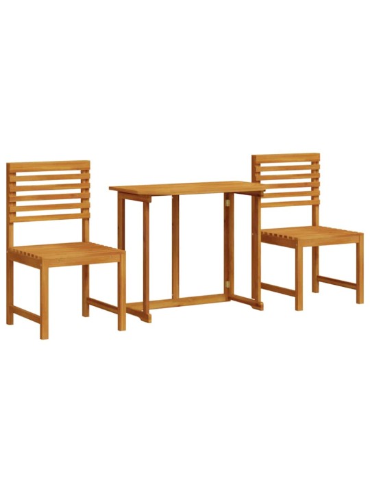 Dārza bistro komplekts 3 pcs brūna akācijas masīvkoks