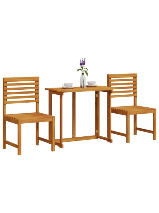 Dārza bistro komplekts 3 pcs brūna akācijas masīvkoks
