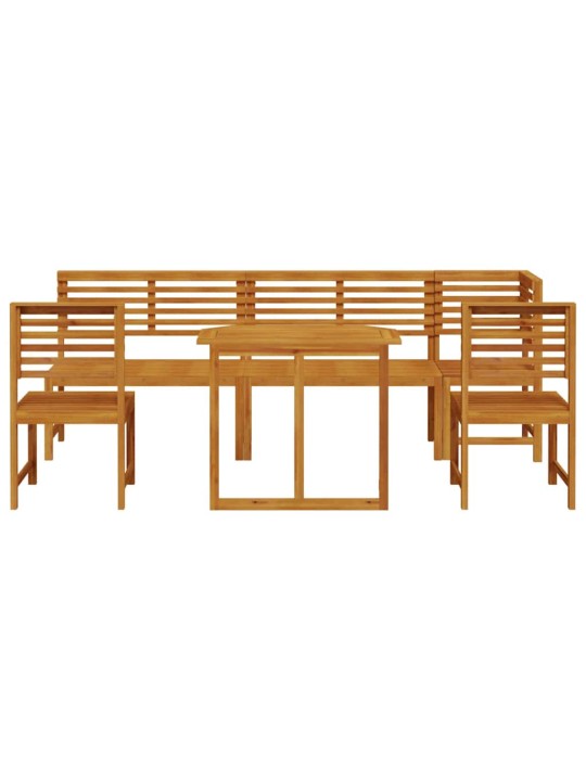 Dārza bistro komplekts 6 pcs brūna akācijas masīvkoks