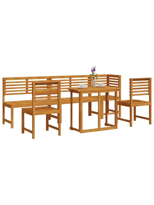 Dārza bistro komplekts 6 pcs brūna akācijas masīvkoks