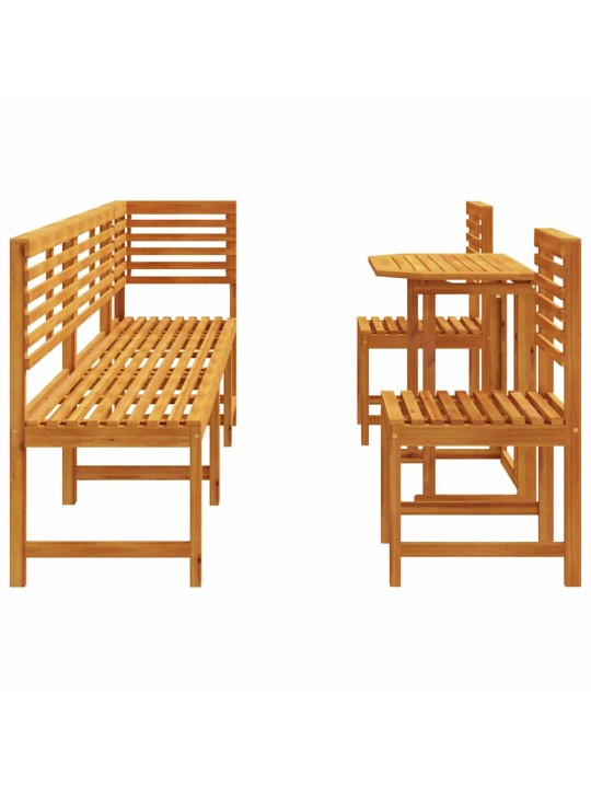 Dārza bistro komplekts 6 pcs brūna akācijas masīvkoks