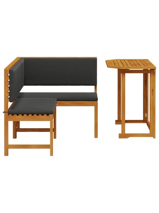 Dārza sola komplekts 2 pcs brūna akācijas masīvkoks