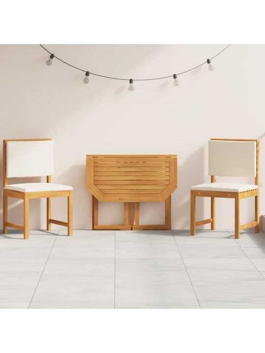 Dārza bistro komplekts 3 pcs brūna akācijas masīvkoks