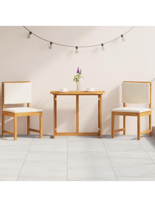 Dārza bistro komplekts 3 pcs brūna akācijas masīvkoks
