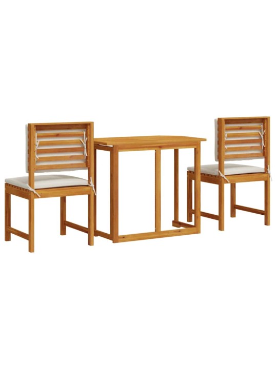 Dārza bistro komplekts 3 pcs brūna akācijas masīvkoks