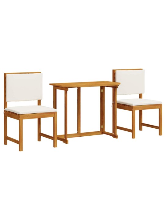 Dārza bistro komplekts 3 pcs brūna akācijas masīvkoks