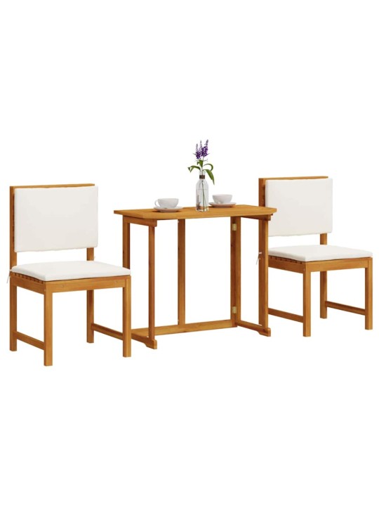 Dārza bistro komplekts 3 pcs brūna akācijas masīvkoks