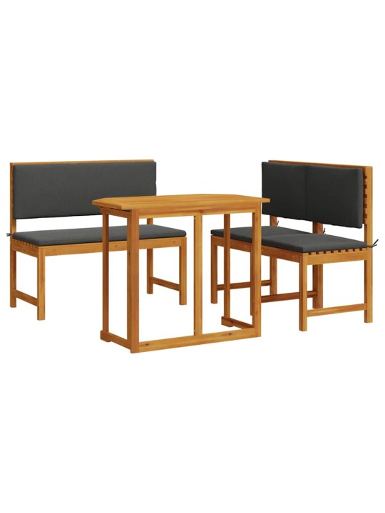 Dārza bistro komplekts 3 pcs brūna akācijas masīvkoks