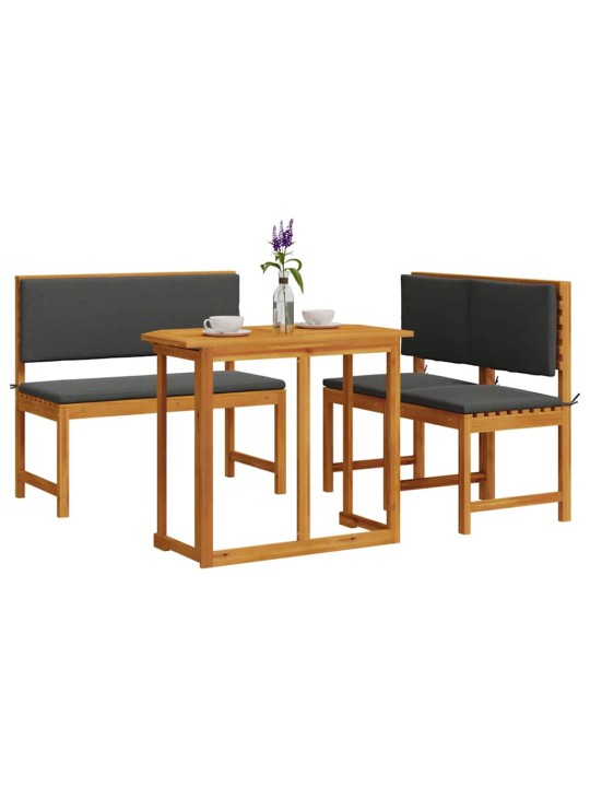 Dārza bistro komplekts 3 pcs brūna akācijas masīvkoks