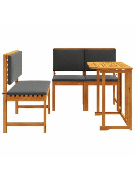 Dārza bistro komplekts 3 pcs brūna akācijas masīvkoks