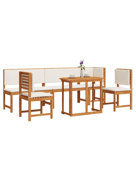 Dārza bistro komplekts 6 pcs brūna akācijas masīvkoks