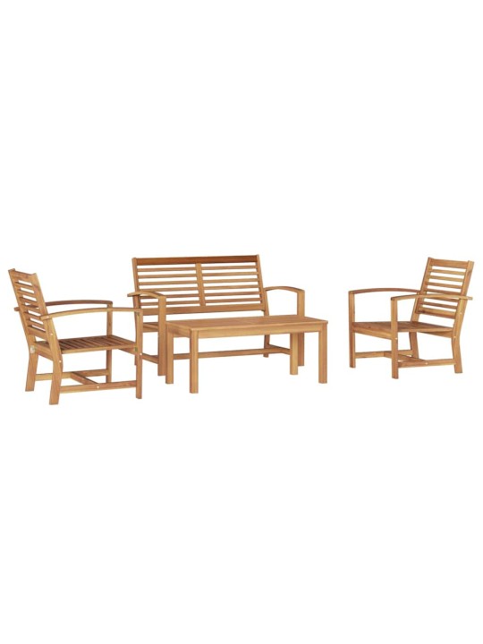 Dārza dīvānu komplekts 4 pcs dabiska masīvs tīkkoks