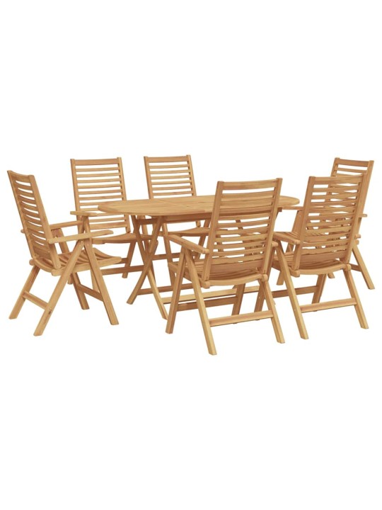 Dārza ēdamgalds 7 pcs brūna masīvs tīkkoks