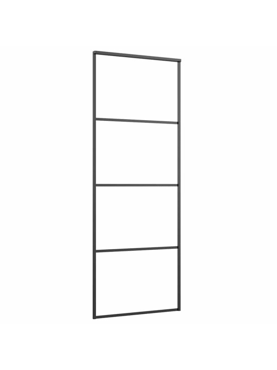 Bīdāmās durvis ar stiprinājumiem, melns, stikls, 76x205 cm