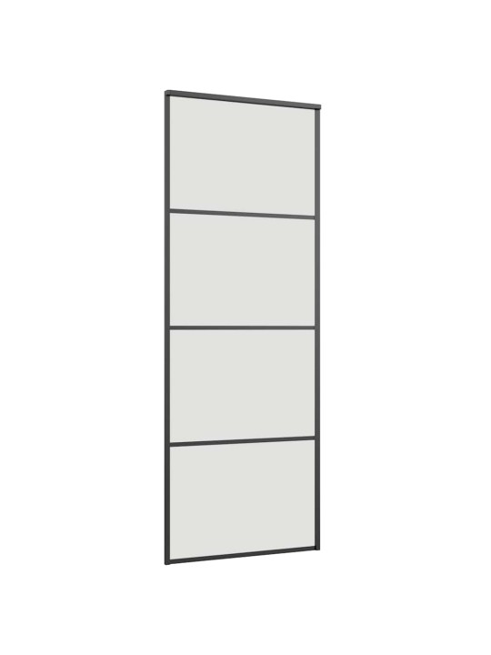 Bīdāmās durvis ar stiprinājumiem, melns, stikls, 76x205 cm