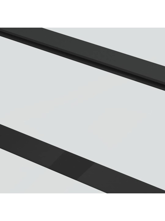 Bīdāmās durvis ar stiprinājumiem, melns, stikls, 102x205 cm