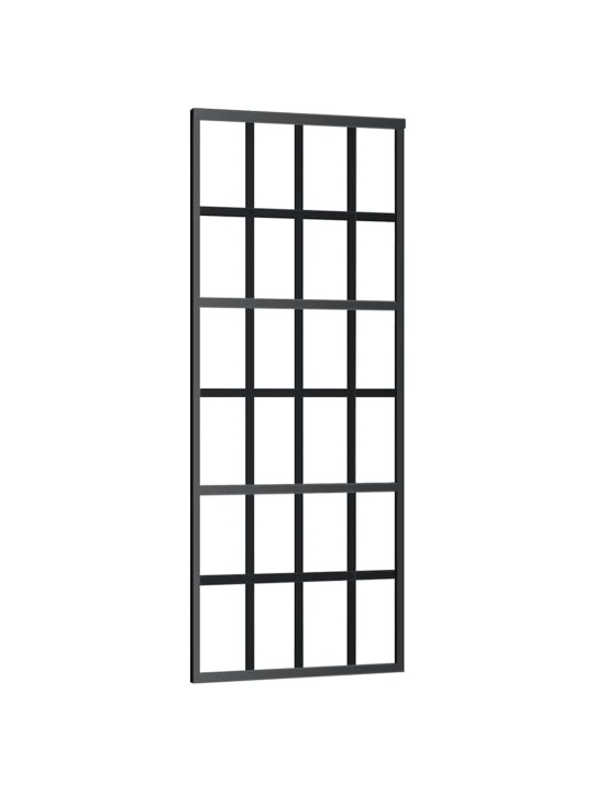 Bīdāmās durvis ar stiprinājumiem, melns, stikls, 76x205 cm