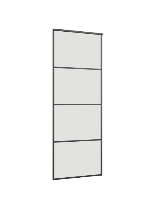 Bīdāmās durvis ar stiprinājumiem, melns, stikls, 76x205 cm