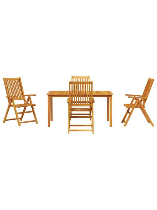 Dārza ēdamgalds 5 pcs brūna akācijas masīvkoks