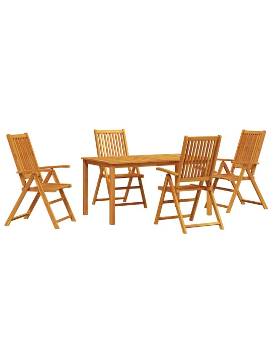 Dārza ēdamgalds 5 pcs brūna akācijas masīvkoks