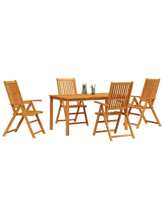 Dārza ēdamgalds 5 pcs brūna akācijas masīvkoks
