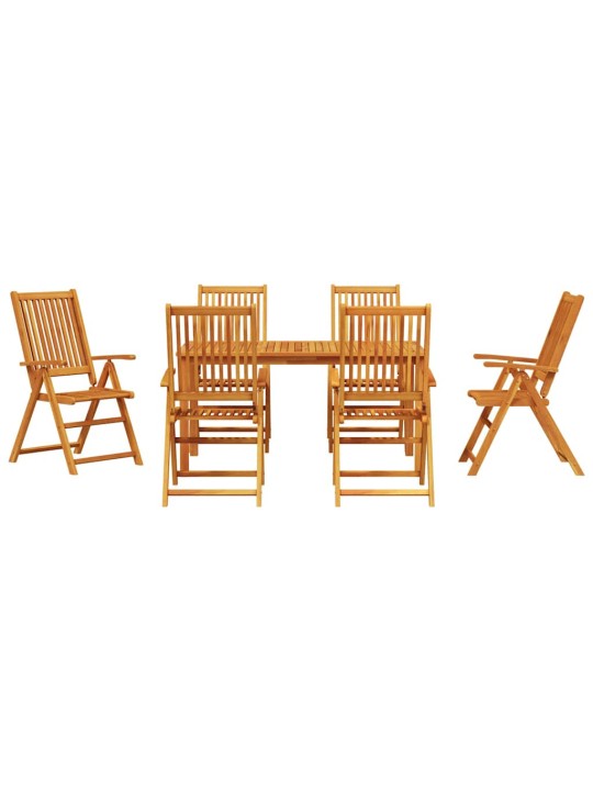 Dārza ēdamgalds 7 pcs brūna akācijas masīvkoks