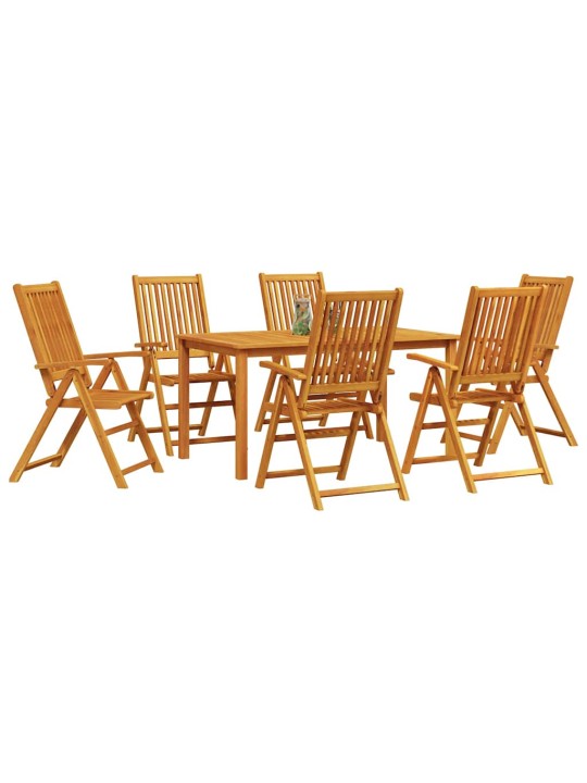 Dārza ēdamgalds 7 pcs brūna akācijas masīvkoks