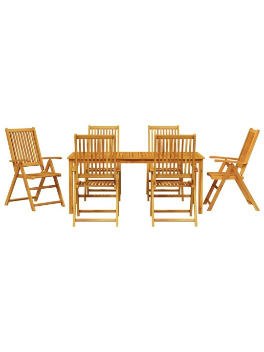 Dārza ēdamgalds 7 pcs brūna akācijas masīvkoks