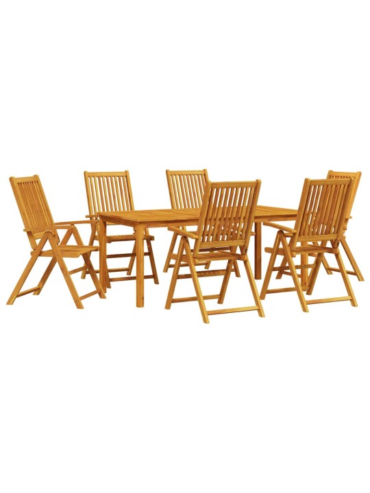 Dārza ēdamgalds 7 pcs brūna akācijas masīvkoks