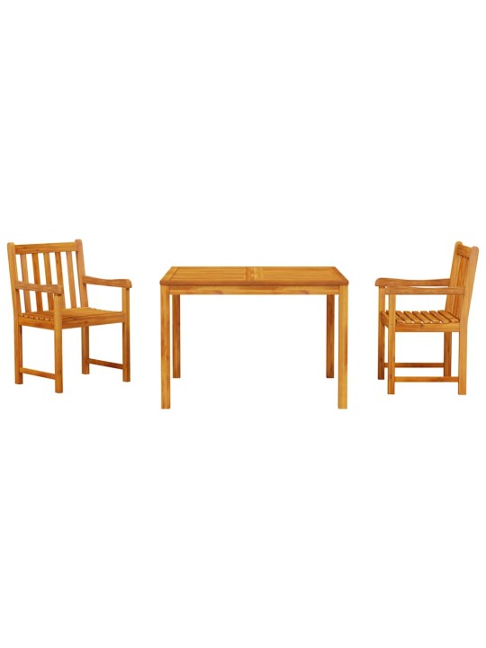 Dārza ēdamgalds 3 pcs brūna akācijas masīvkoks