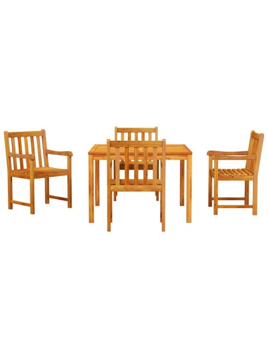 Dārza ēdamgalds 5 pcs brūna akācijas masīvkoks