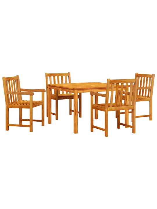 Dārza ēdamgalds 5 pcs brūna akācijas masīvkoks