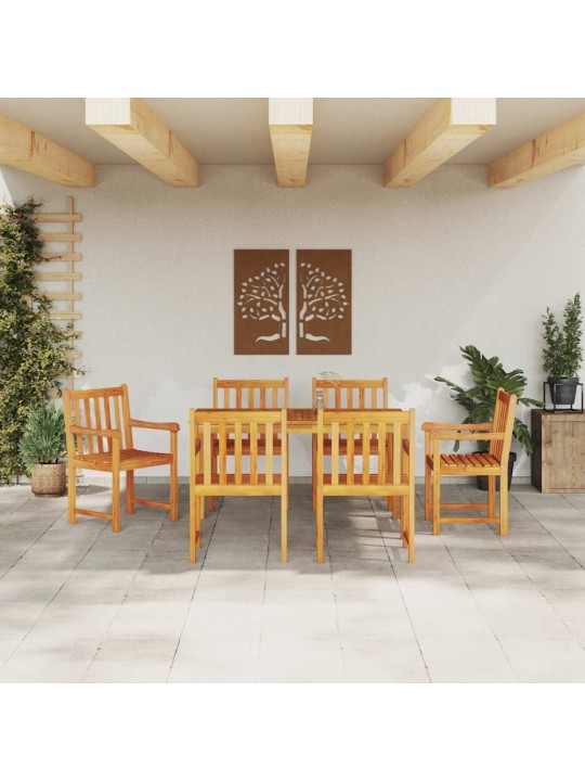 Dārza ēdamgalds 7 pcs brūna akācijas masīvkoks