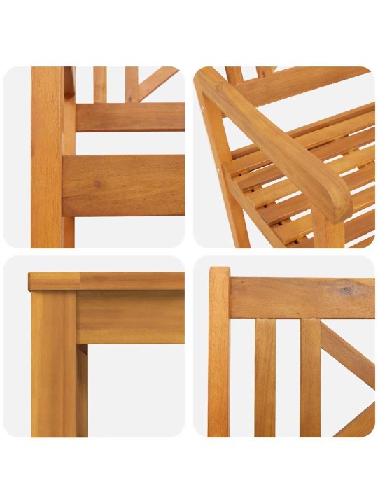 Dārza ēdamgalds 5 pcs brūna akācijas masīvkoks
