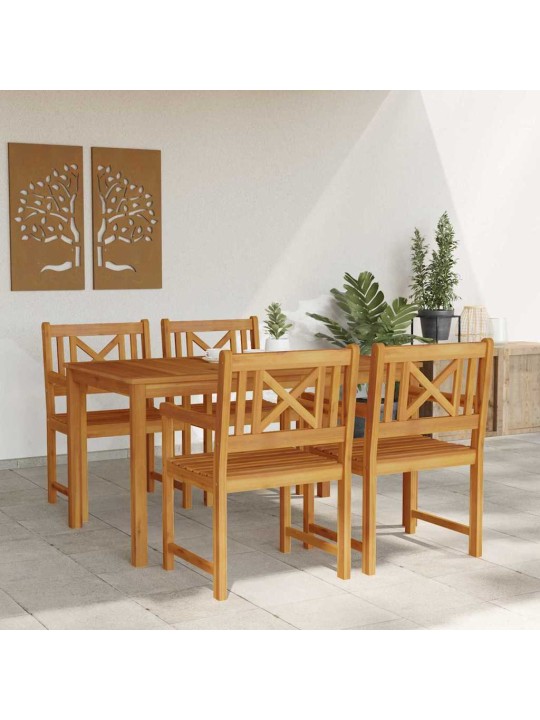 Dārza ēdamgalds 5 pcs brūna akācijas masīvkoks