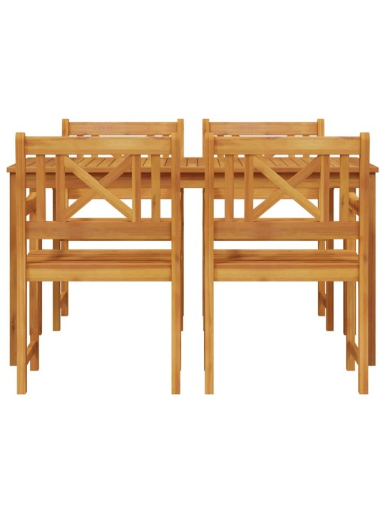 Dārza ēdamgalds 5 pcs brūna akācijas masīvkoks