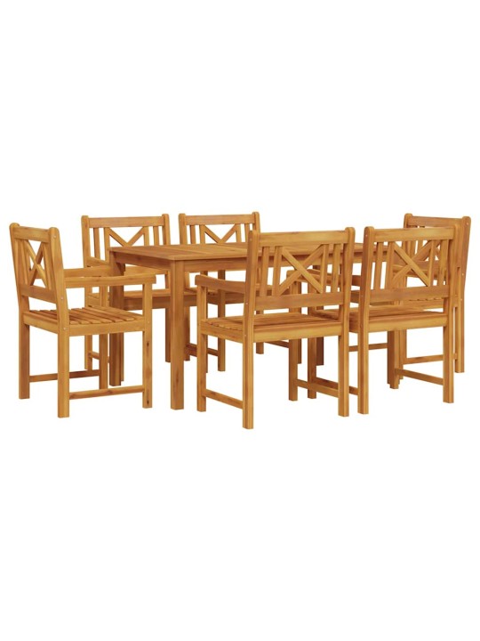 Dārza ēdamgalds 7 pcs brūna akācijas masīvkoks