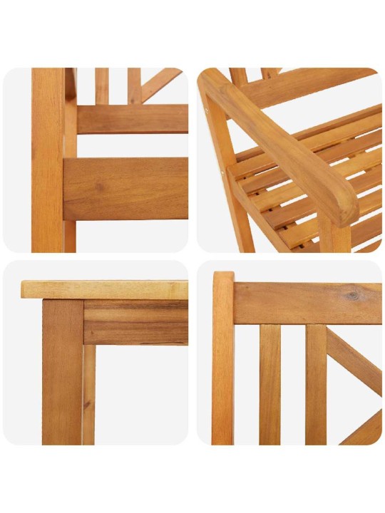 Dārza ēdamgalds 5 pcs brūna akācijas masīvkoks