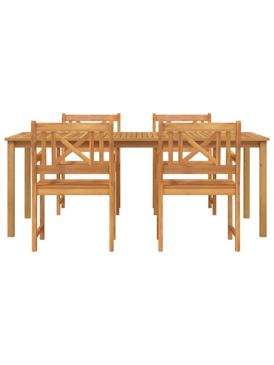 Dārza ēdamgalds 5 pcs brūna akācijas masīvkoks
