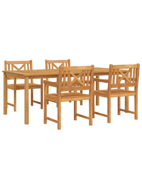 Dārza ēdamgalds 5 pcs brūna akācijas masīvkoks