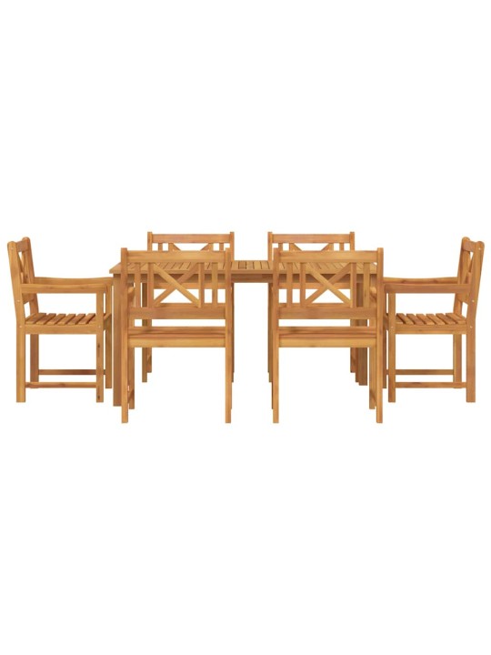 Dārza ēdamgalds 7 pcs brūna akācijas masīvkoks